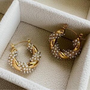 Plated Gold Viola Hoops